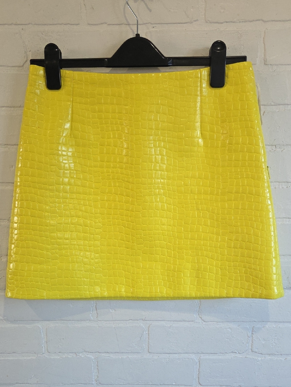 Tibi Yellow Croc-Embossed Mini Skirt